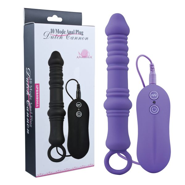 Aphrodisia Anal Vibrator Silicone Butt Sex Toy with Strong Vibrations Massaging with Powerful Vibes Purple